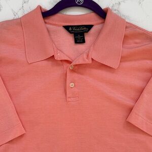 Brooks Brothers Men’s XL Coral Cotton Polo Shirt Performance Knit Casual